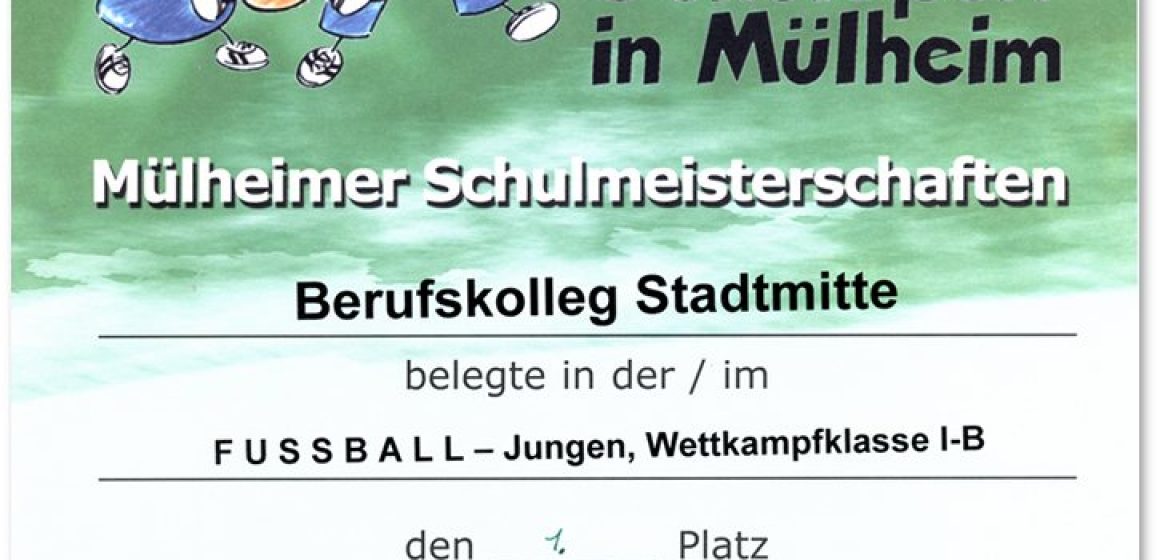 Mülheimer Schulmeisterschaften 2011 - Urkunde