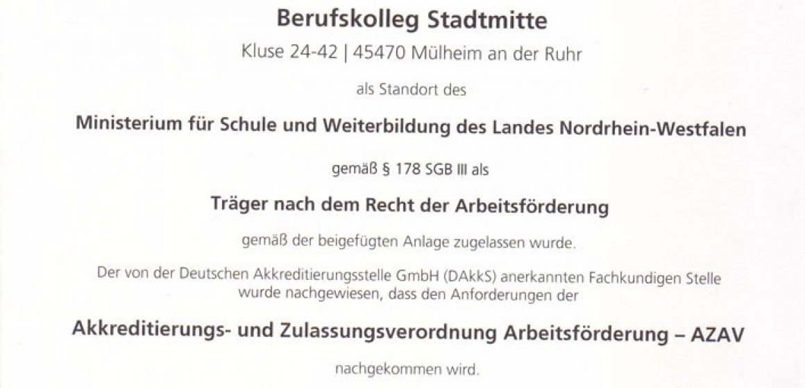 Certqua - Zertifikat der Fachschule für Sozialwesen - Sozialpädagogik